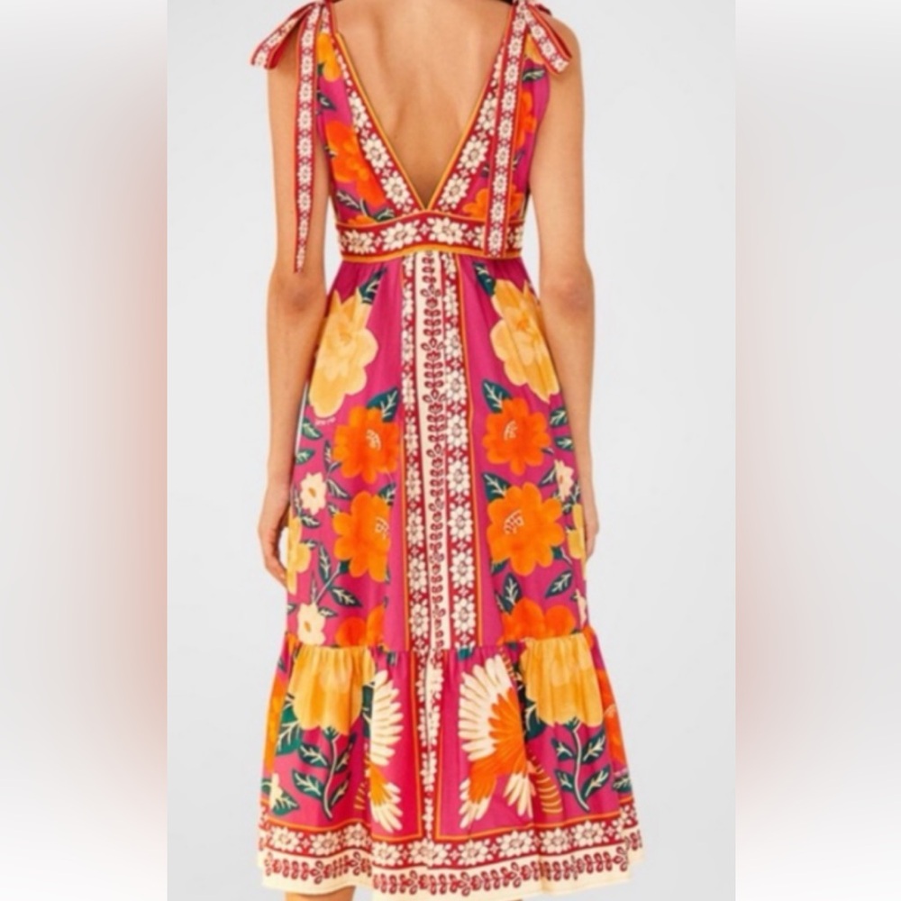 FARM Rio Fuchsia Floral Tie-Shoulder Maxi Dress - Picture 3 of 4